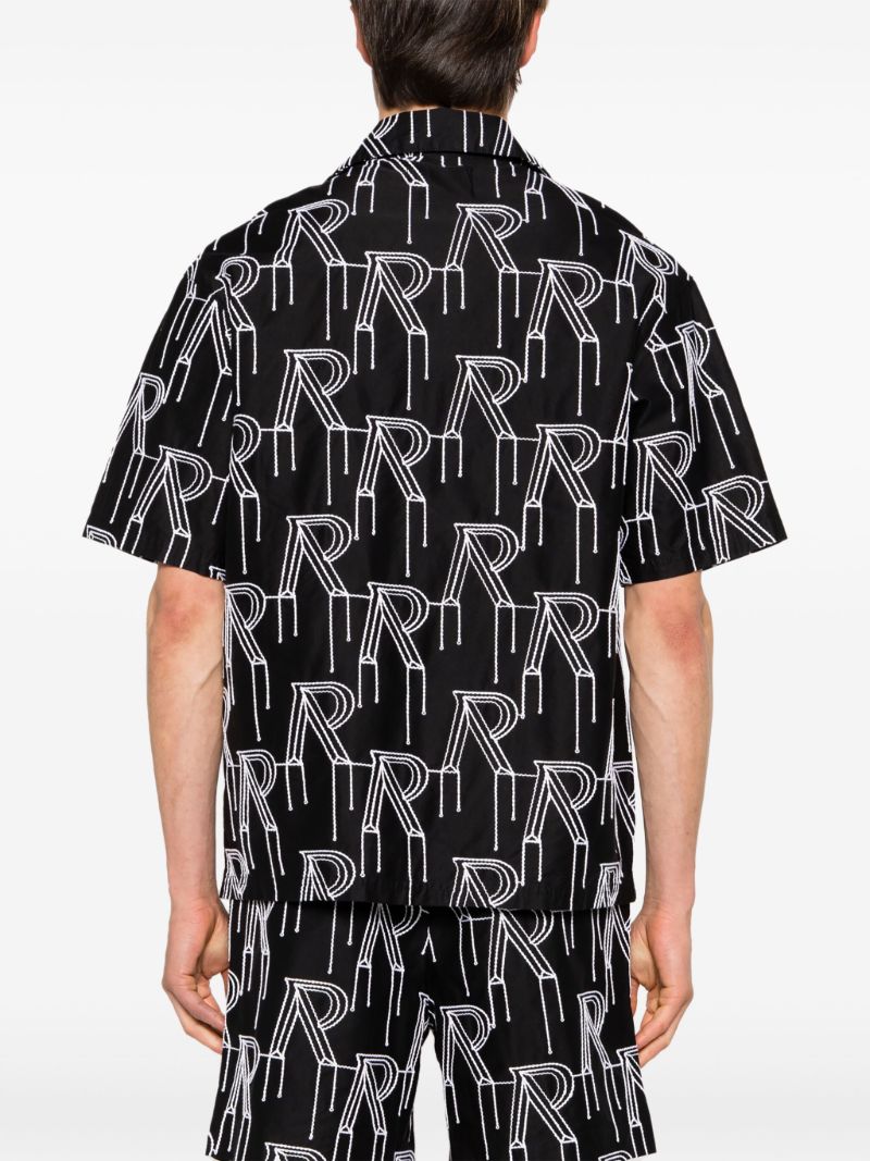 Black Logo-embroidered Cotton Shirt