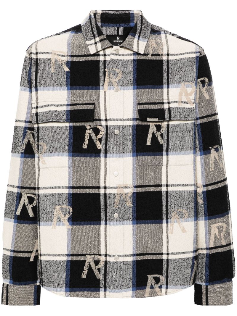 Blue Check-print Flannel Shirt
