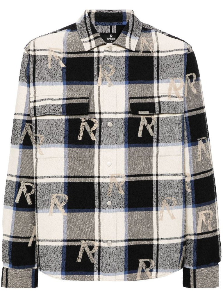 Blue Check-print Flannel Shirt