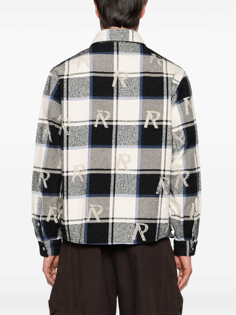 Blue Check-print Flannel Shirt