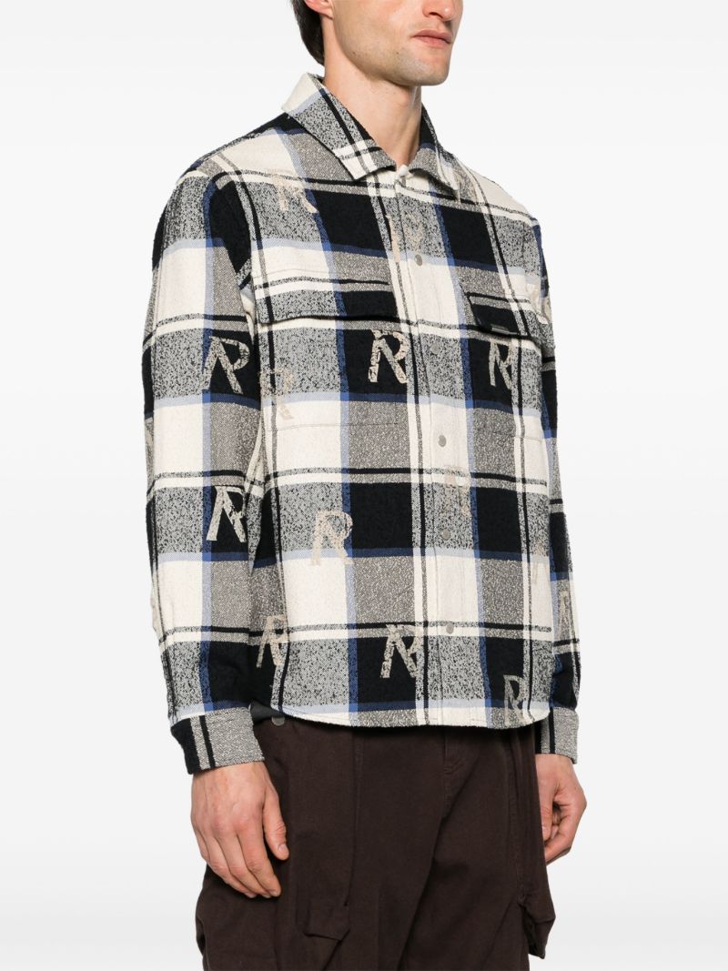 Blue Check-print Flannel Shirt