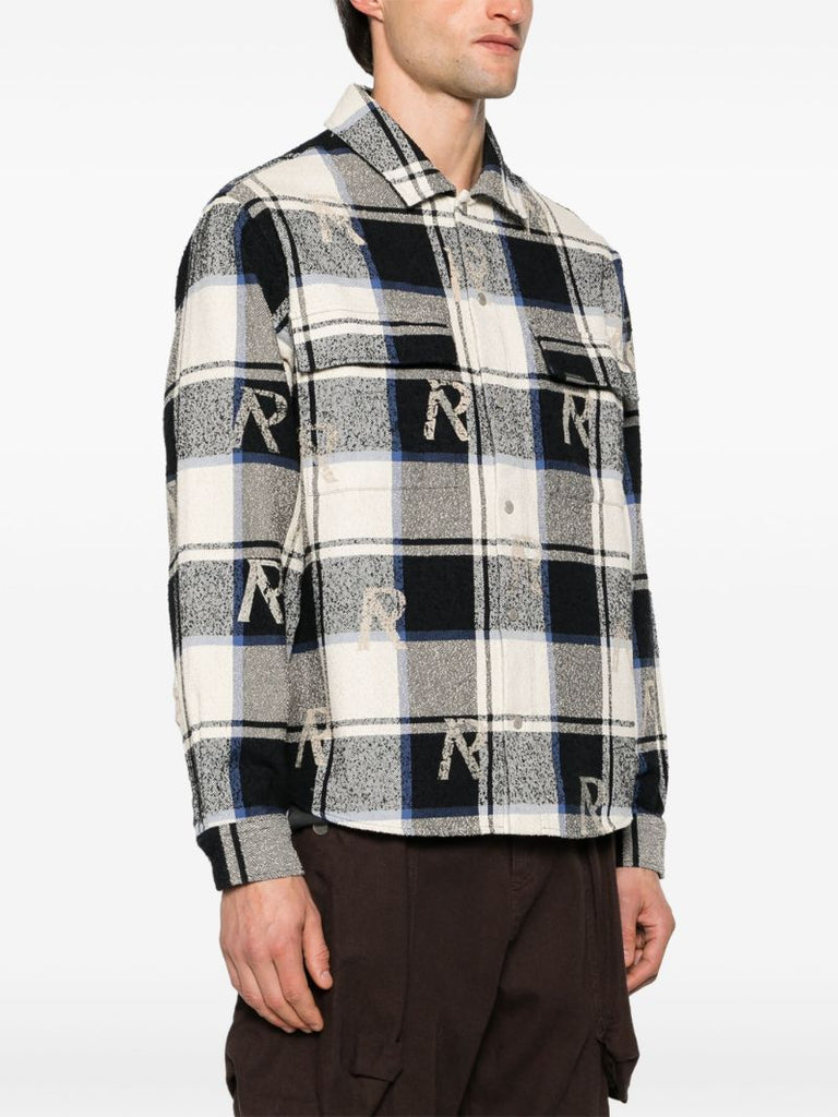Blue Check-print Flannel Shirt