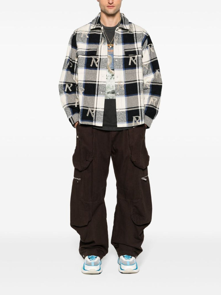 Blue Check-print Flannel Shirt