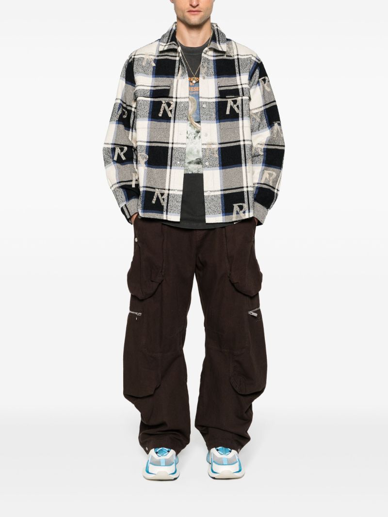 Blue Check-print Flannel Shirt