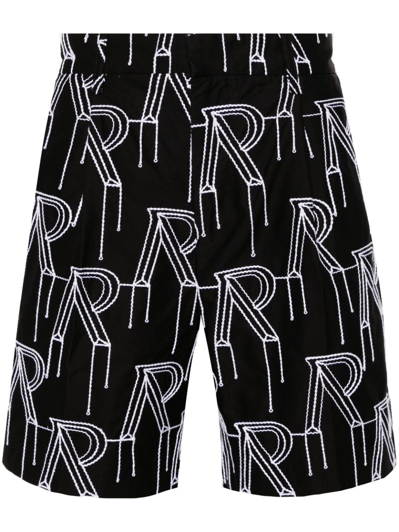 Black Logo-embroidered Tailored Shorts