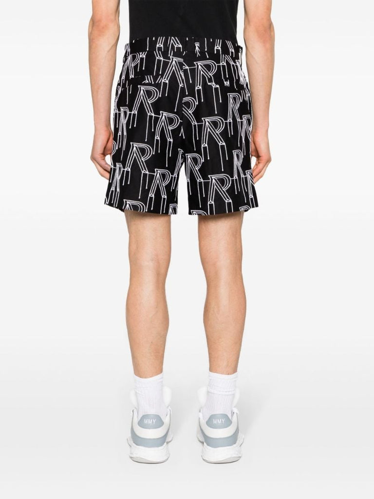 Black Logo-embroidered Tailored Shorts