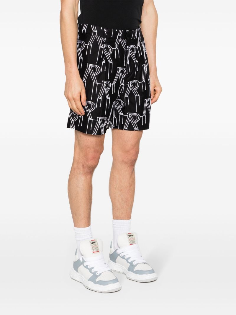 Black Logo-embroidered Tailored Shorts