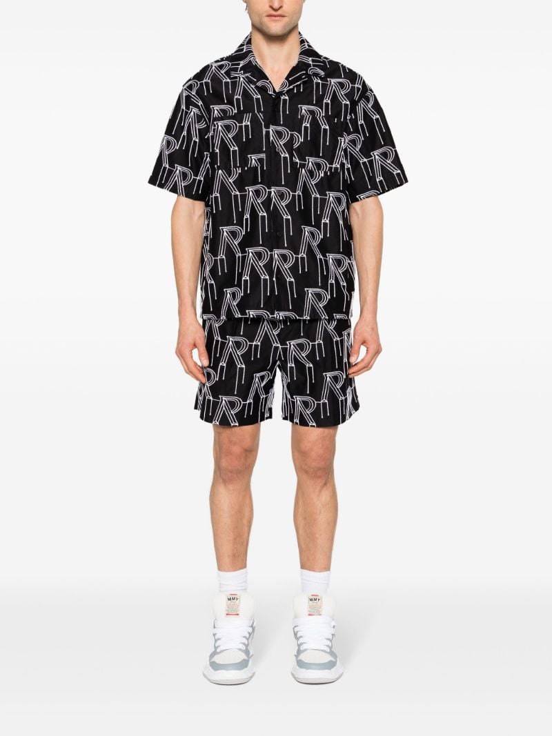 Black Logo-embroidered Tailored Shorts
