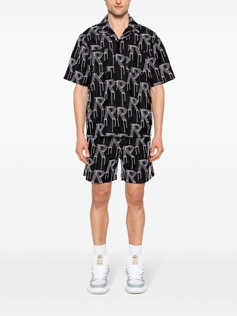 Black Logo-embroidered Tailored Shorts