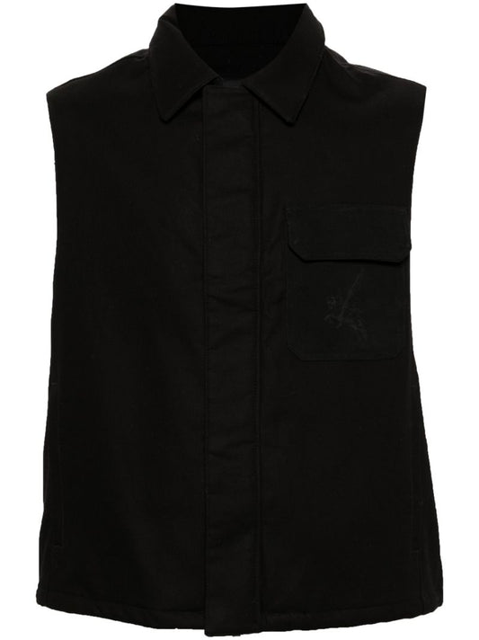 Black Padded Cotton Gilet
