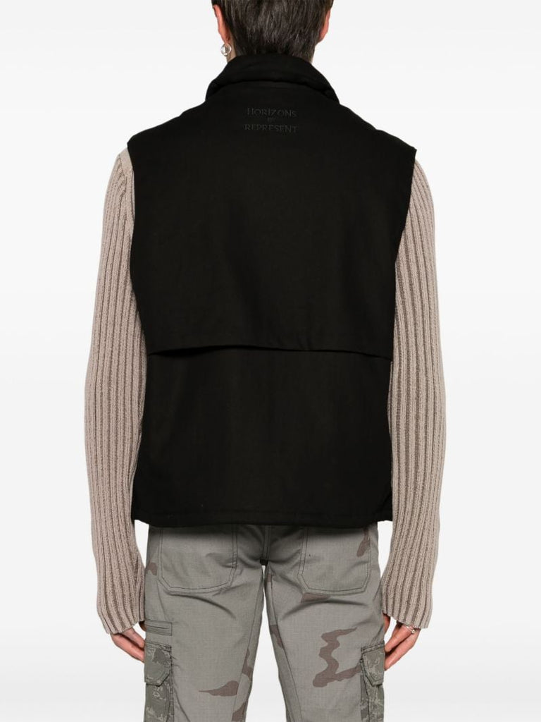 Black Padded Cotton Gilet