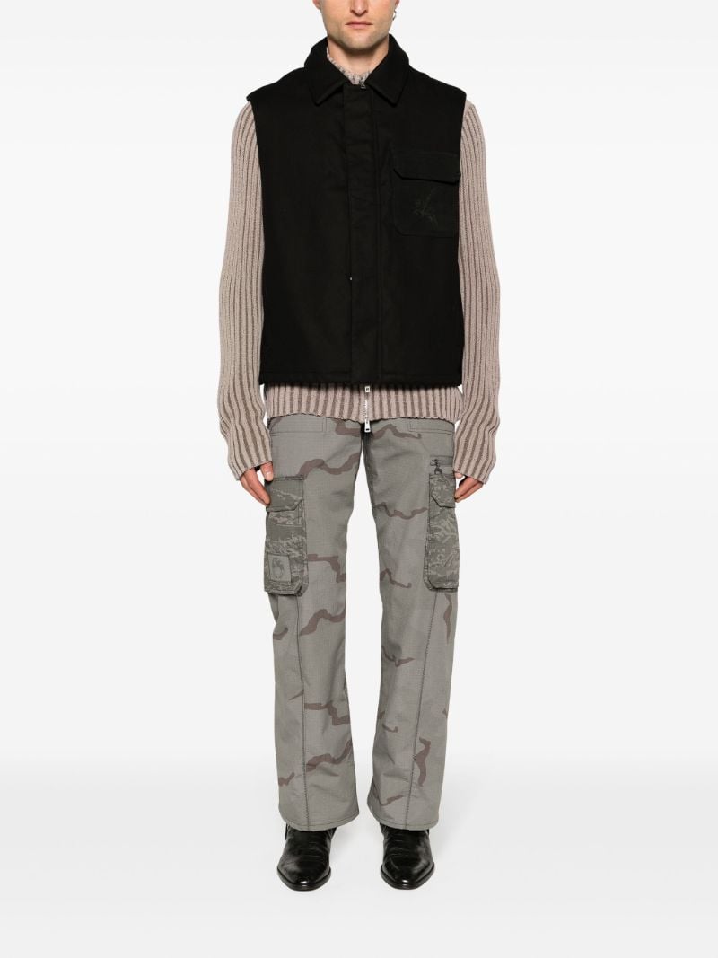 Black Padded Cotton Gilet