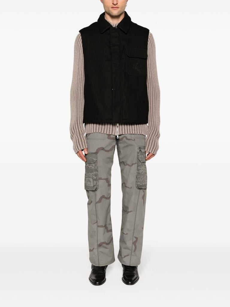 Black Padded Cotton Gilet