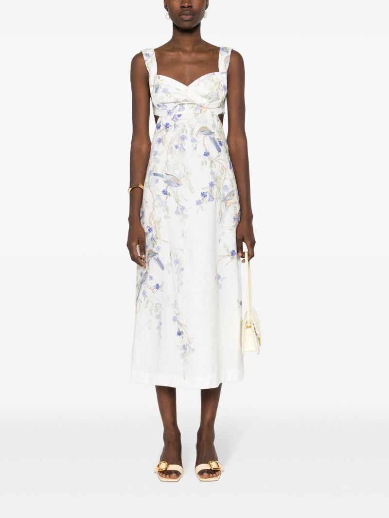 White Natura Linen Midi Dress