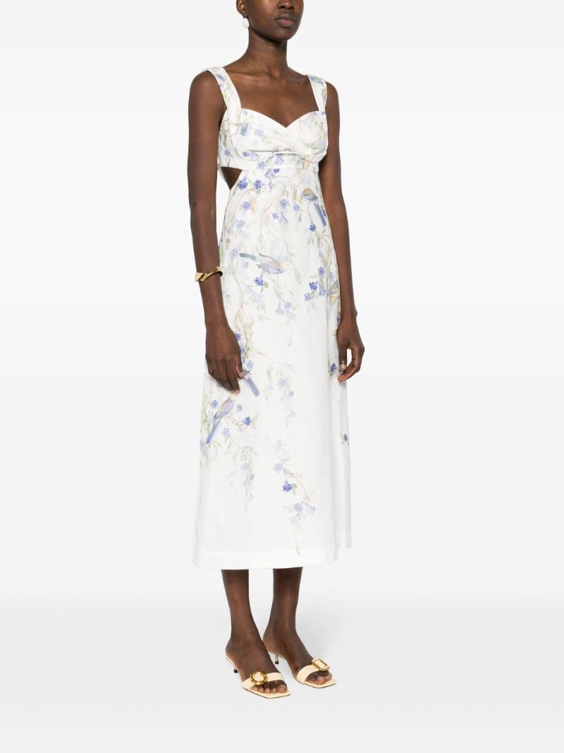 White Natura Linen Midi Dress