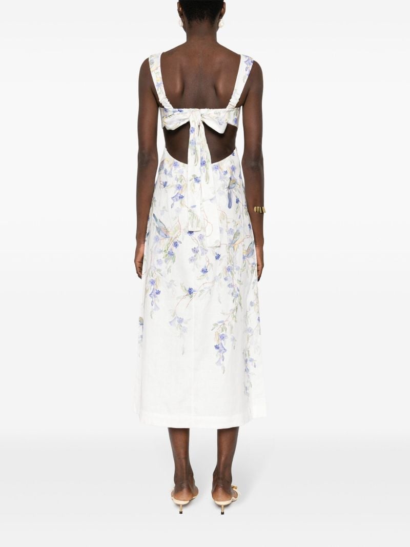 White Natura Linen Midi Dress