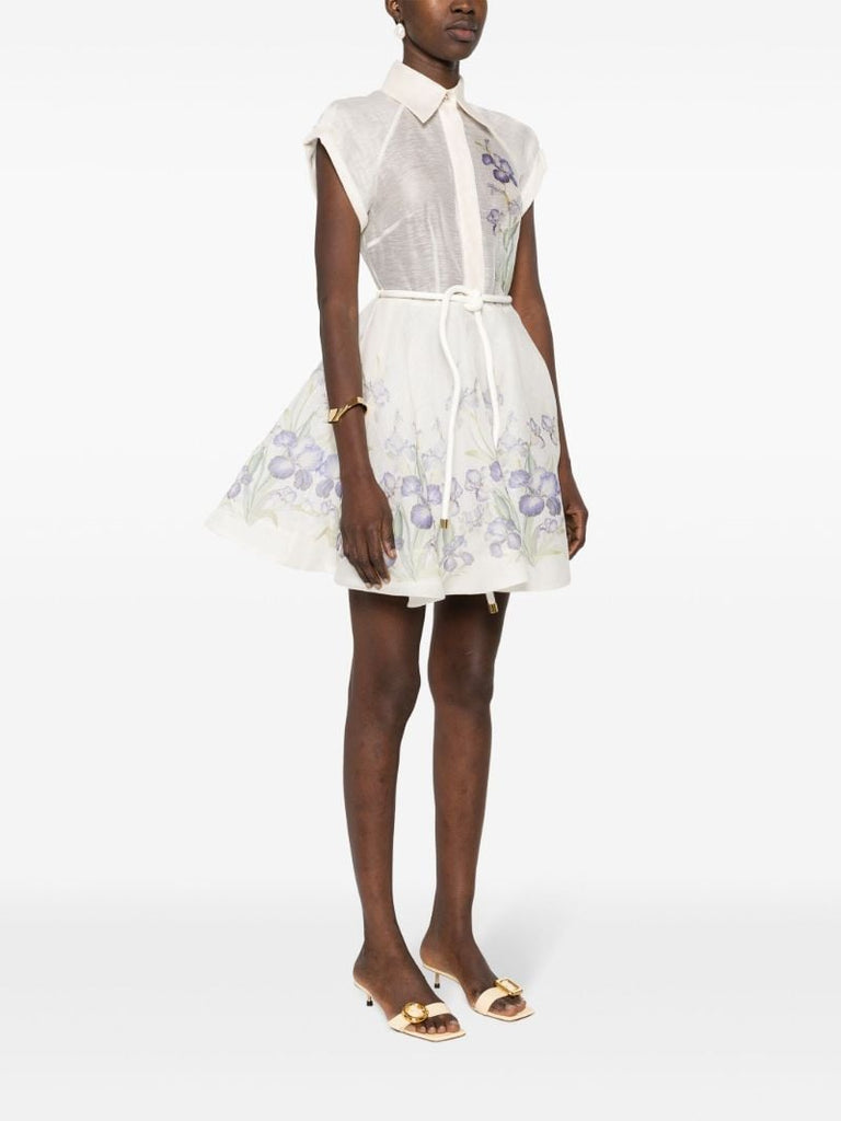 White Natura Mini Shirt Dress