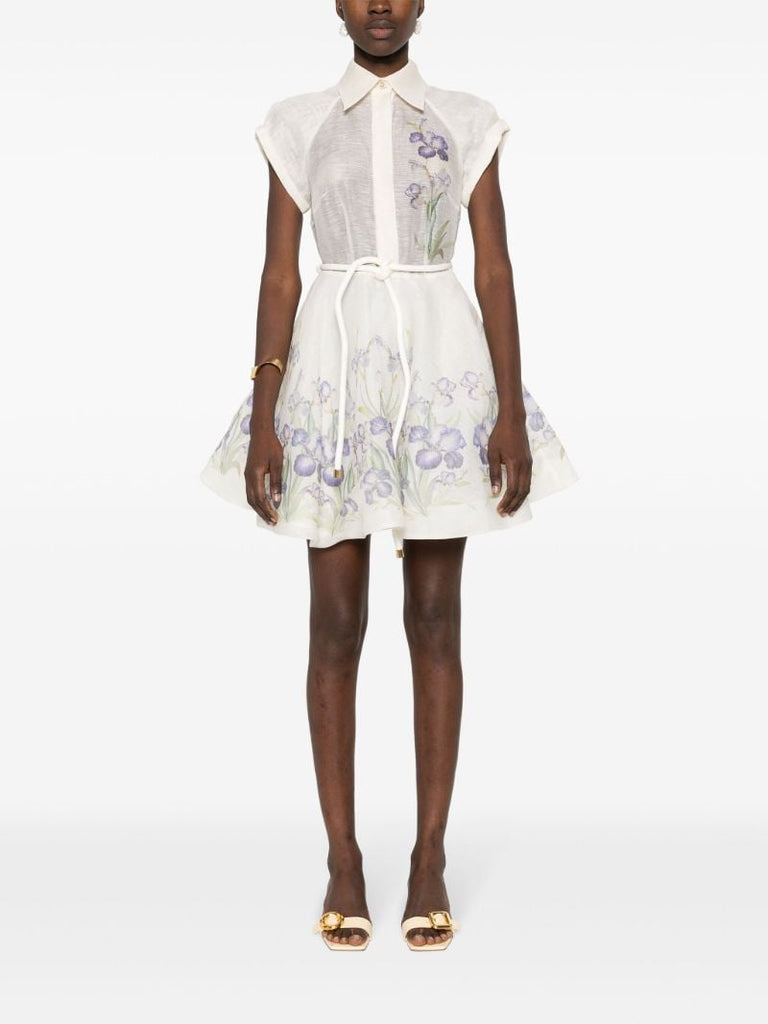 White Natura Mini Shirt Dress