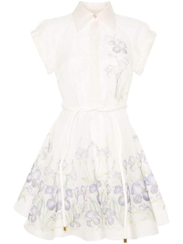 White Natura Mini Shirt Dress