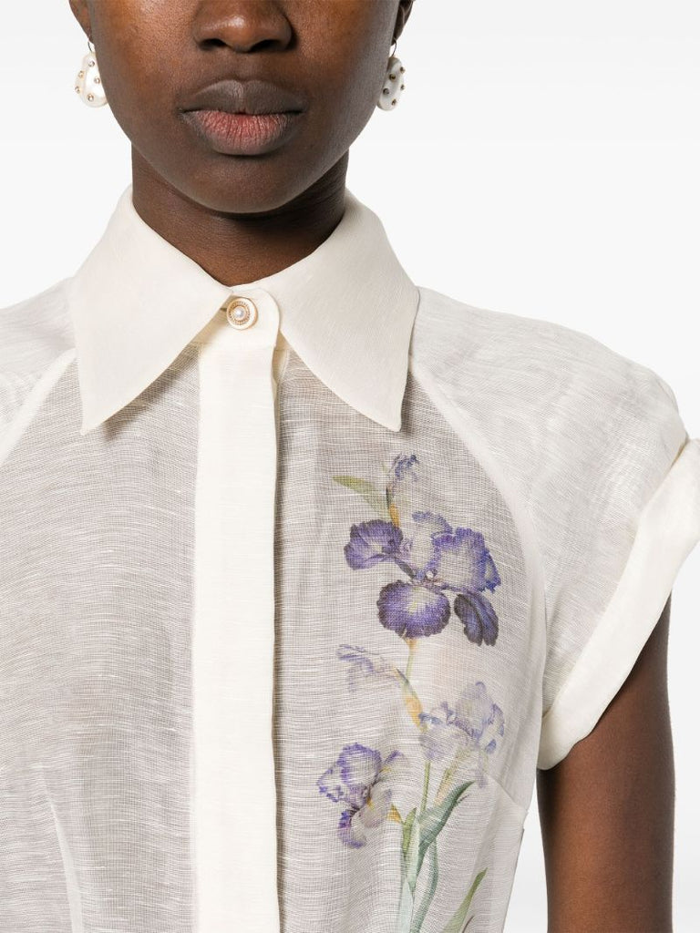 White Natura Mini Shirt Dress
