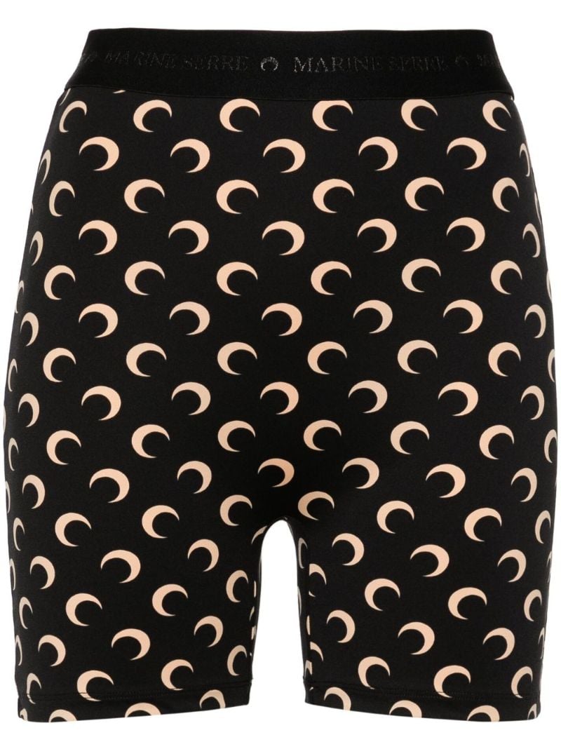 Black Crescent Moon Cycling Shorts