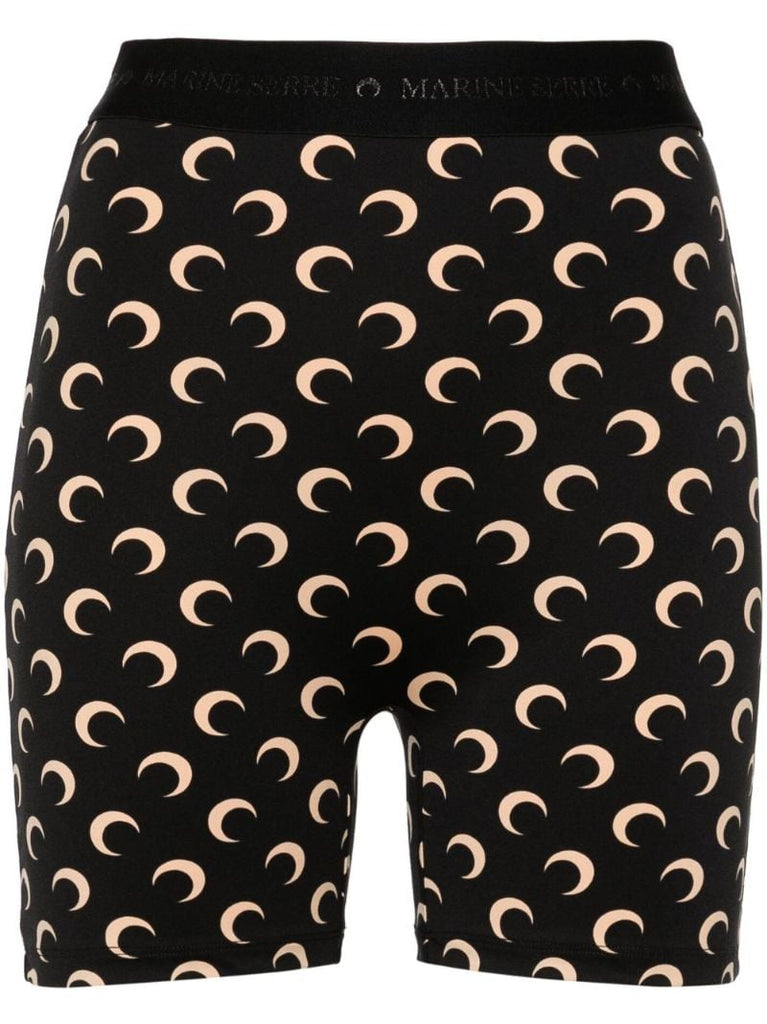 Black Crescent Moon Cycling Shorts