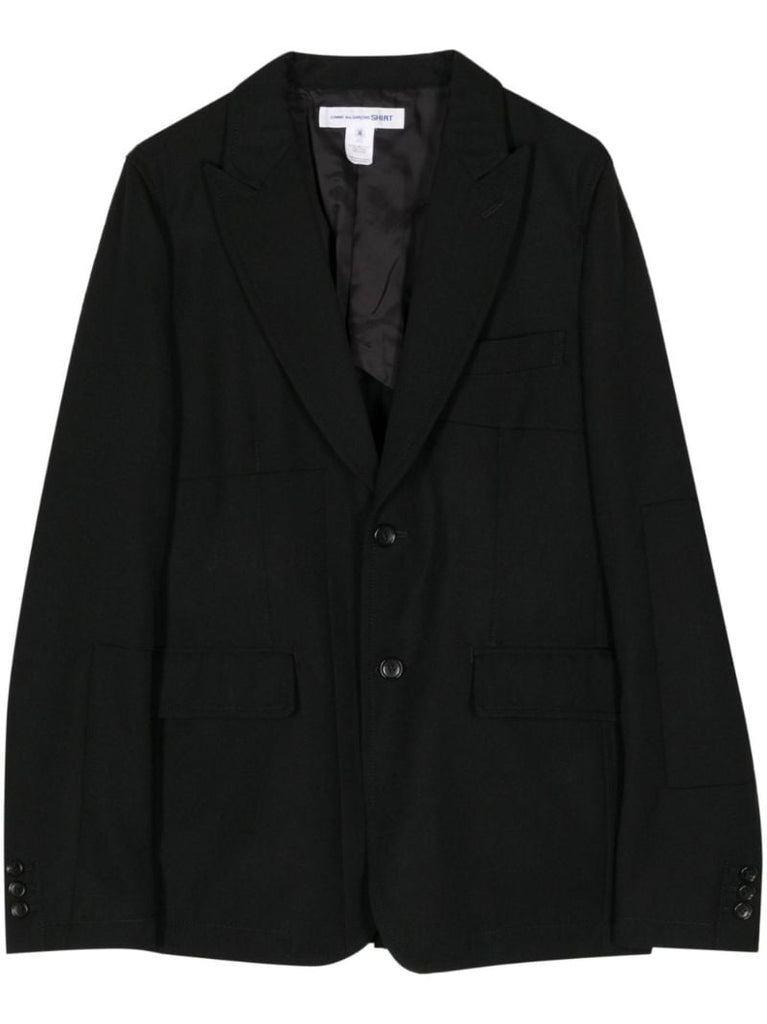Black Wool Single-breasted Blazer