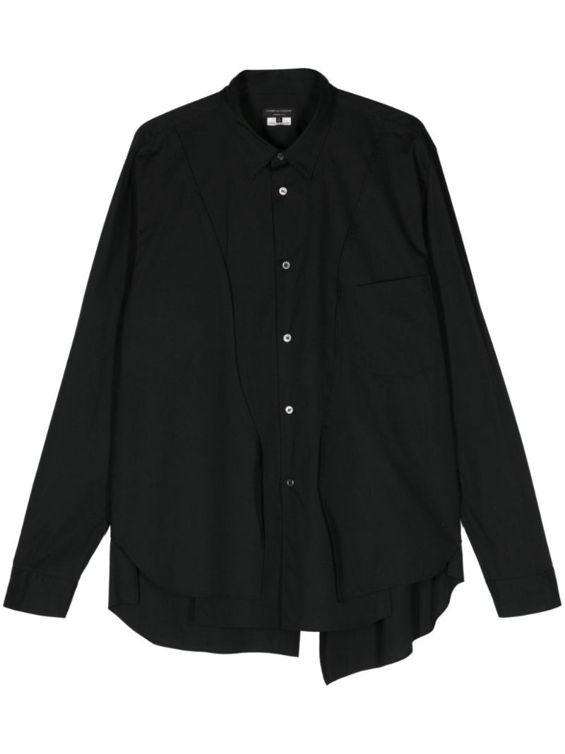 Black Layered Cotton Shirt