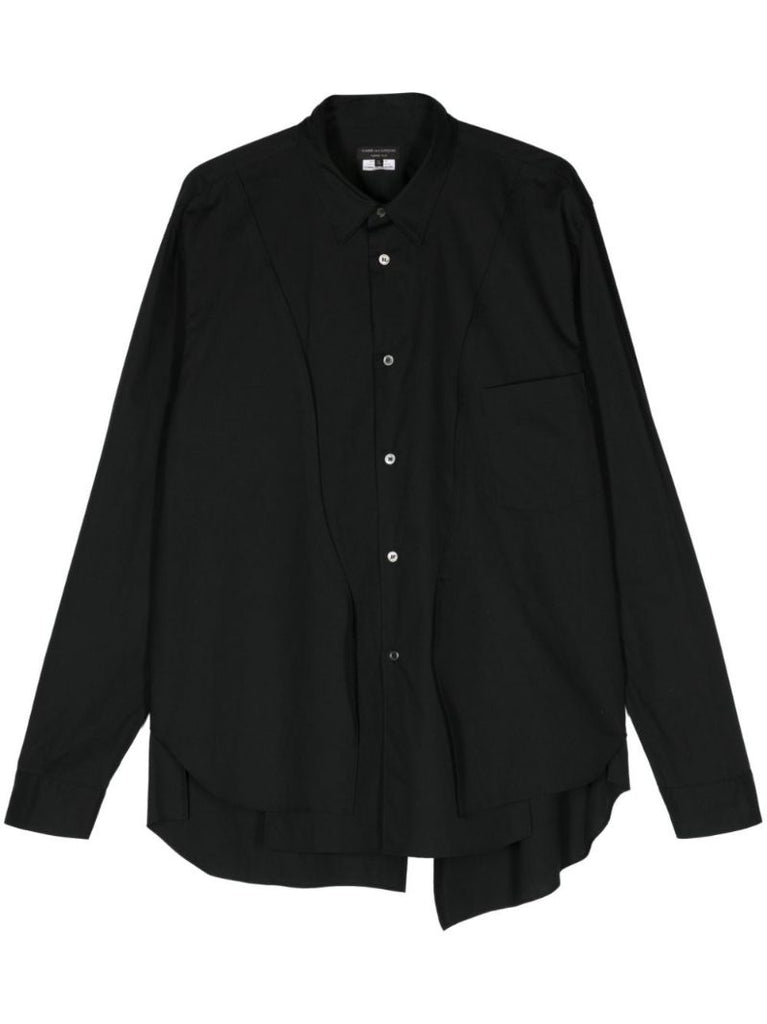 Black Layered Cotton Shirt