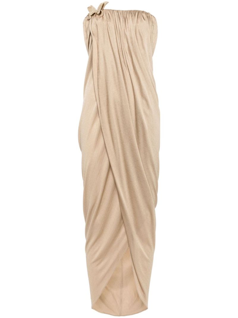 Gold-tone Butterfly-pin Asymmetric Dress