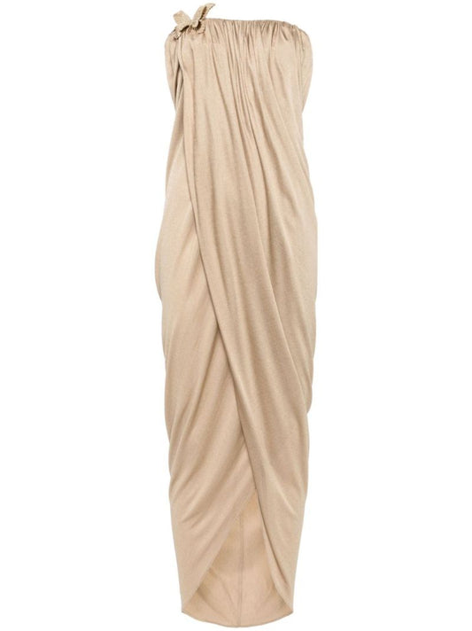 Gold-tone Butterfly-pin Asymmetric Dress