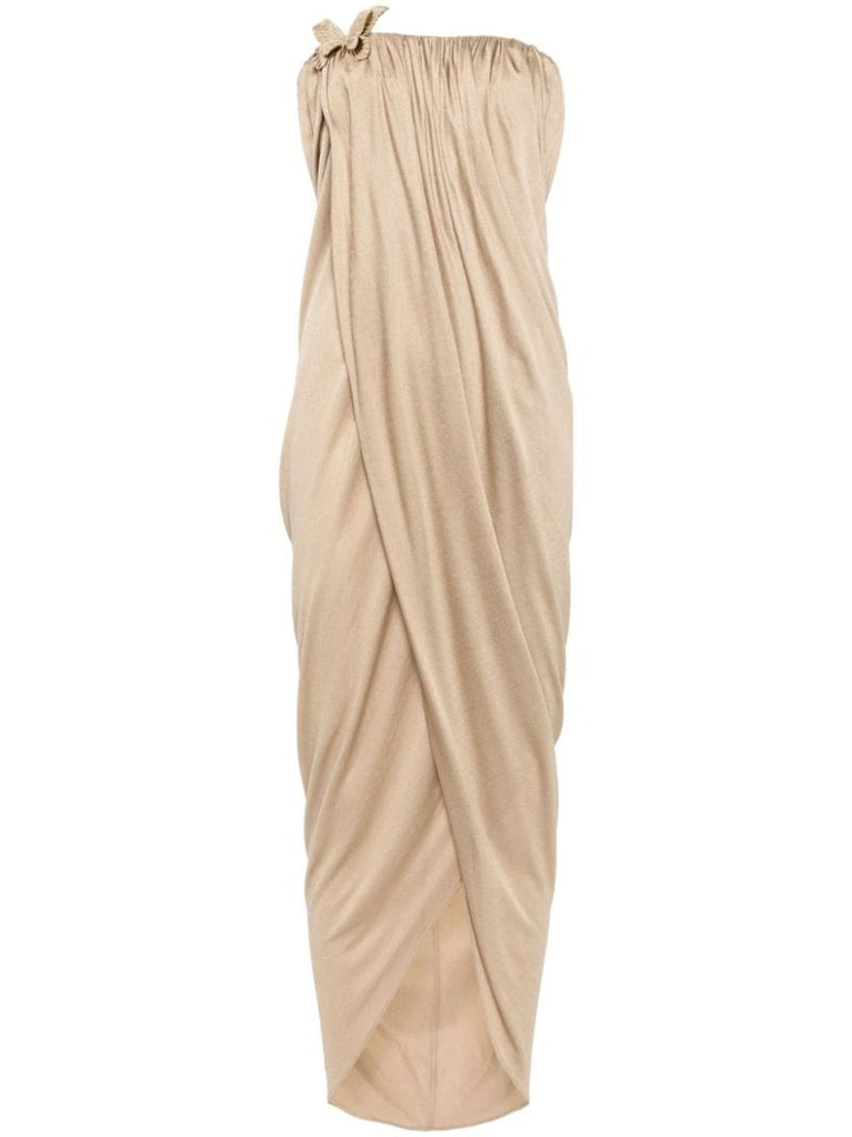 Gold-tone Butterfly-pin Asymmetric Dress