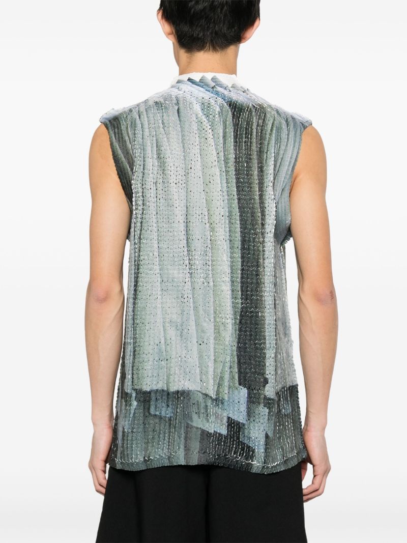 Green Asymmetric Knitted Shirt