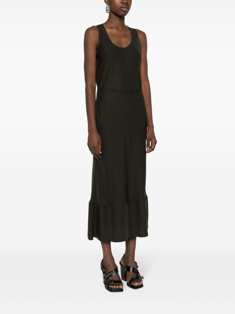 Black Lyocell Midi Skirt