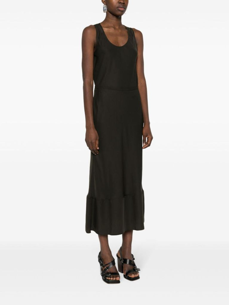 Black Lyocell Midi Skirt