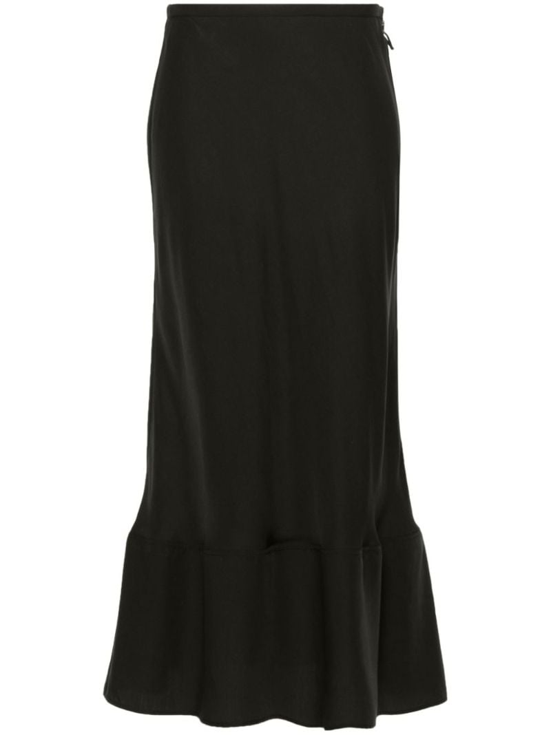 Black Lyocell Midi Skirt