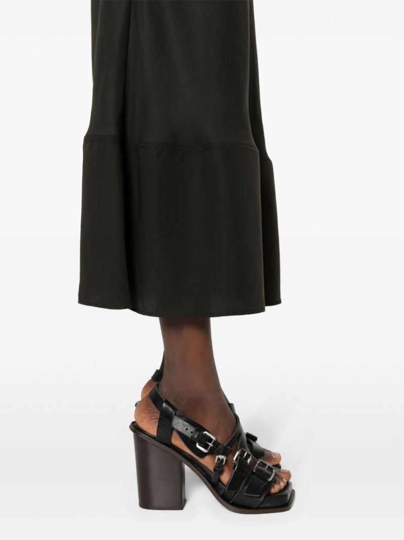 Black Lyocell Midi Skirt