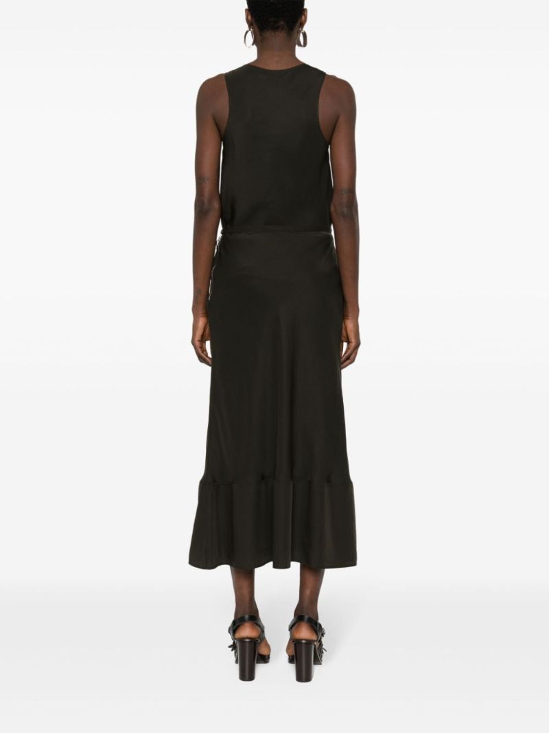 Black Lyocell Midi Skirt