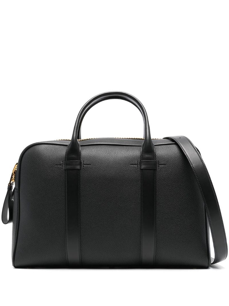 Blackgrained Leather Tote Bag