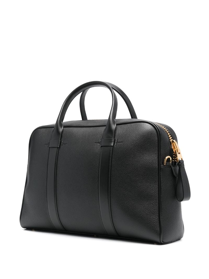 Blackgrained Leather Tote Bag