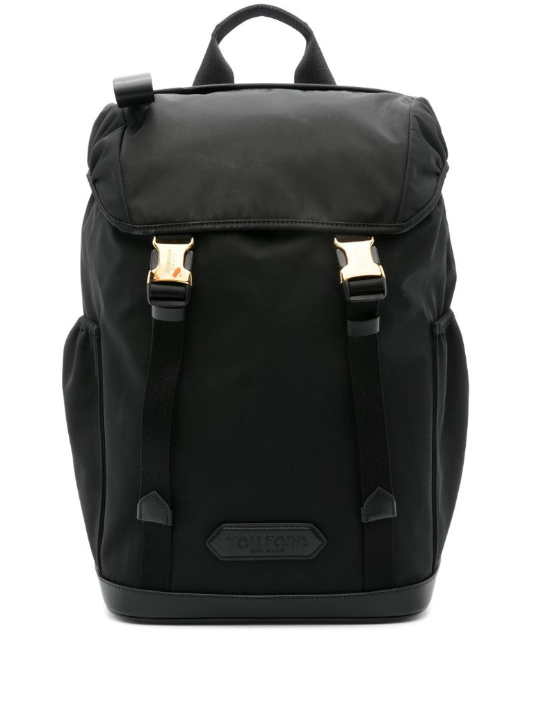 Black Logo-applique Canvas Backpack