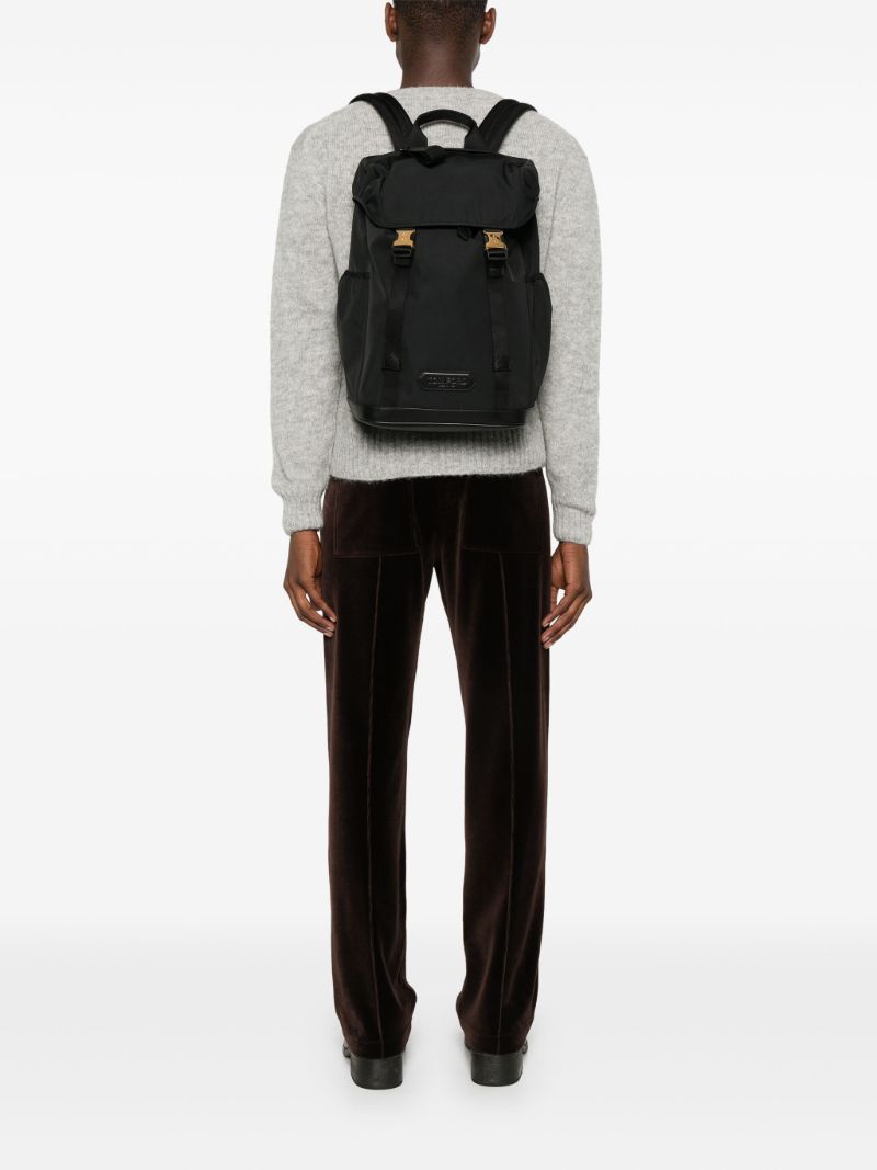 Black Logo-applique Canvas Backpack