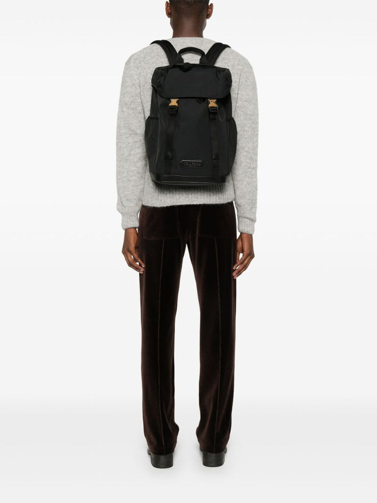 Black Logo-applique Canvas Backpack