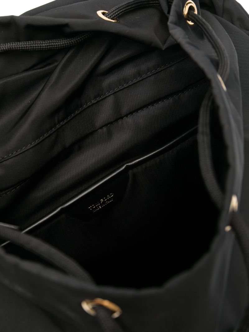 Black Logo-applique Canvas Backpack