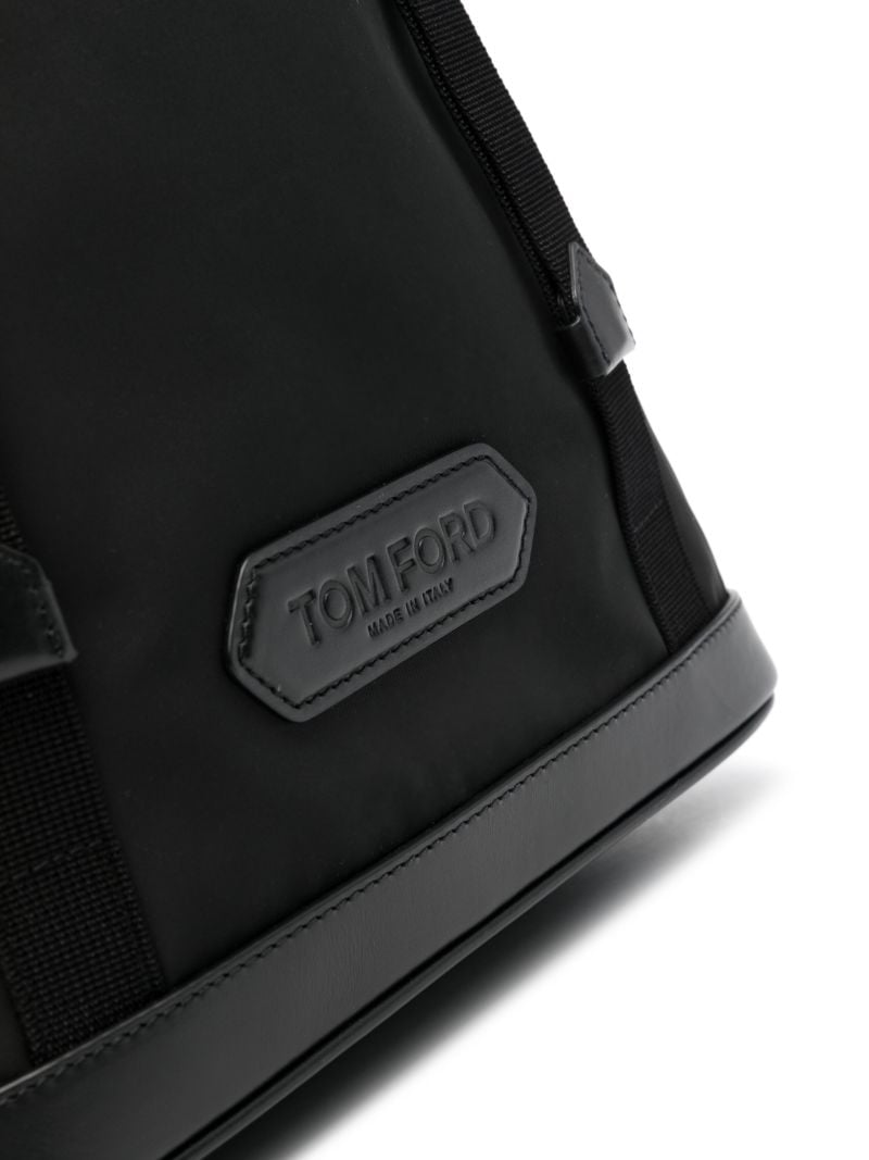 Black Logo-applique Canvas Backpack