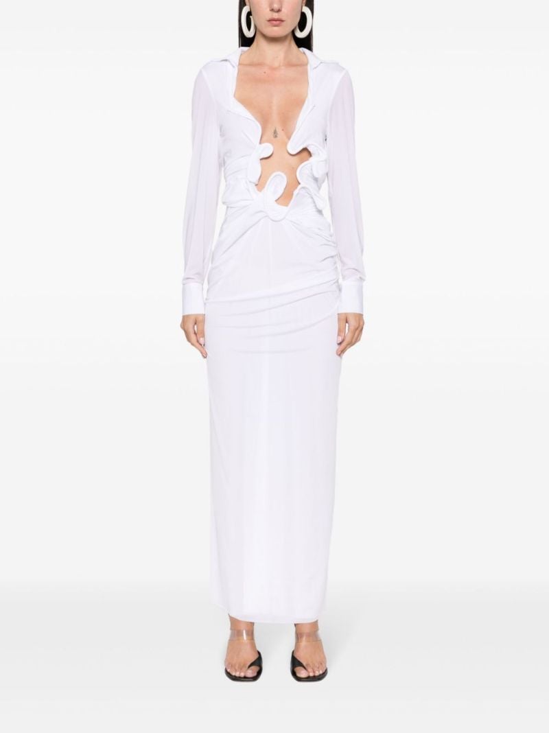 White Venus Plunge Maxi Dress
