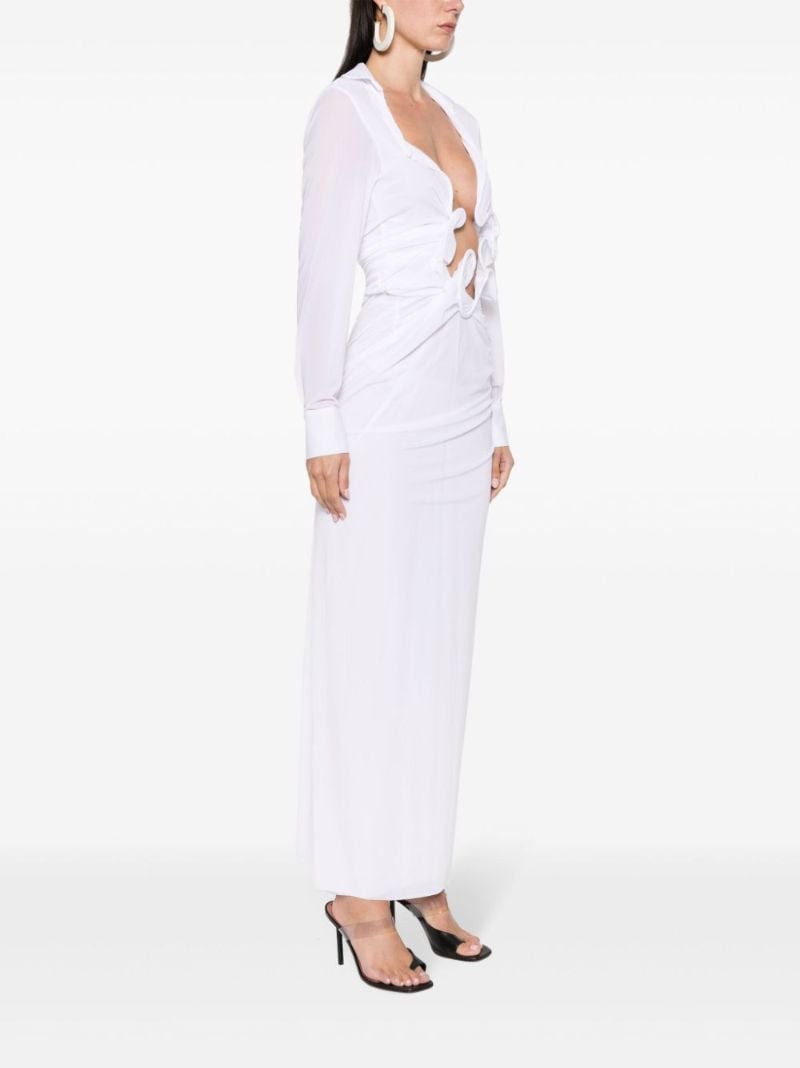 White Venus Plunge Maxi Dress