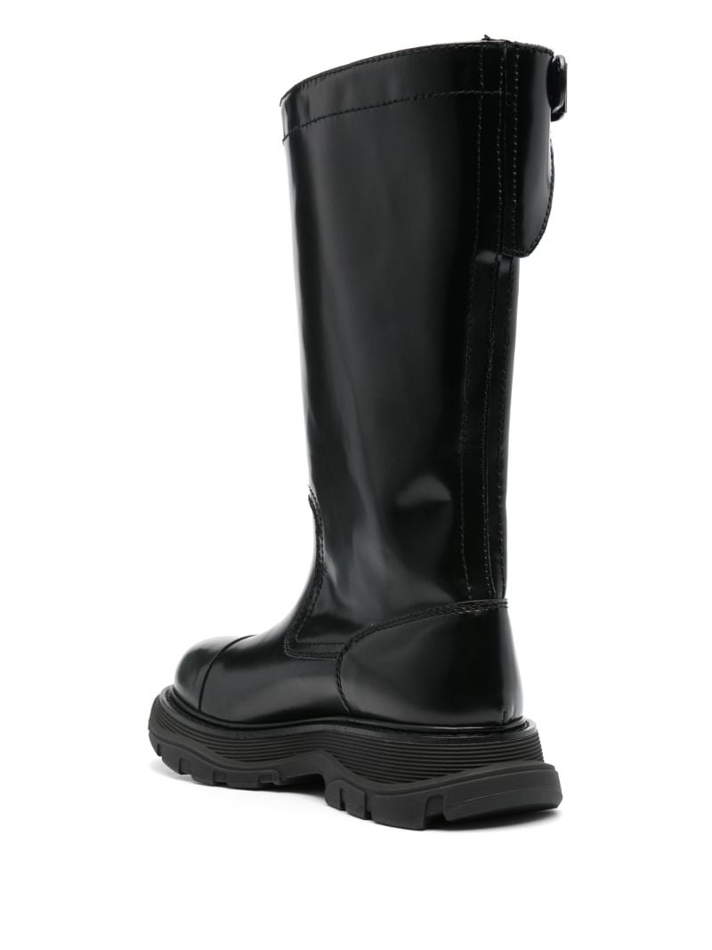 Black Tread Leather Boots