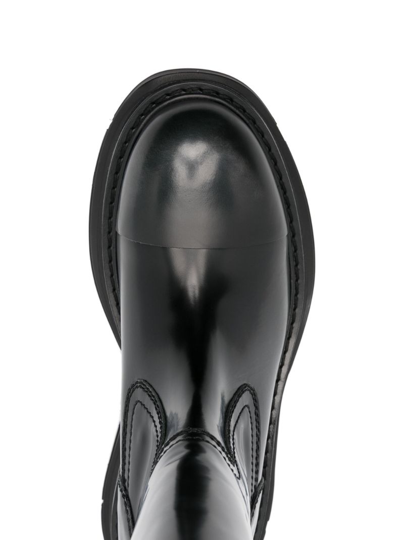 Black Tread Leather Boots