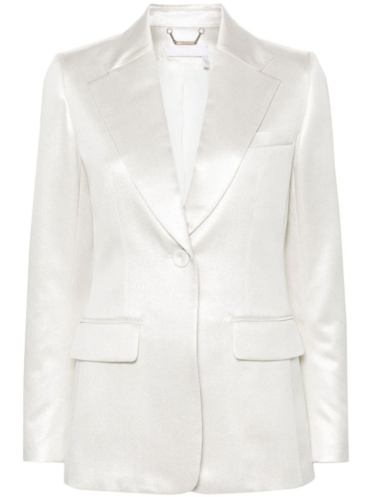 Silver-tone Silk LamÃ_x0083_Â© Blazer